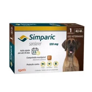Imagem de Simparic 120 Mg Antipulgas 40 A 60kg Cx 1 Comprimidos 120mg - afg