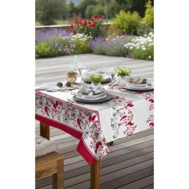 Imagem de Toalha Mesa 1,40x1,40 Quadrada Rústica Pássaro Qualidade - Congratulat