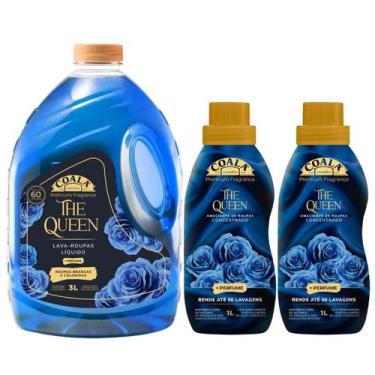 Imagem de Kit Coala The Queen Lava Roupas Líquido 3L e 2 Amaciantes Concentrados