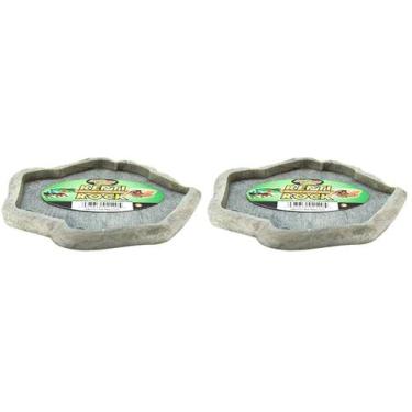 Imagem de Conjunto de 2 Pratos para Alimentação de Répteis Zoo Med Repti-Rock Pe