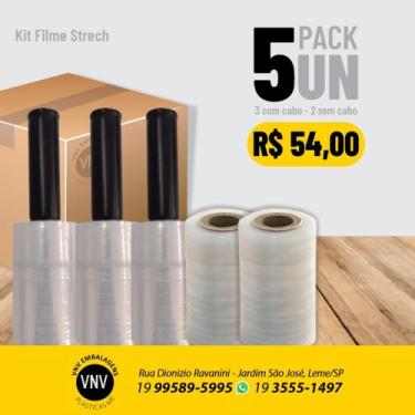 Imagem de Kit Mini filme Stretch 100x25 (3un. com cabo e 2un. sem cabo)  - VNV e