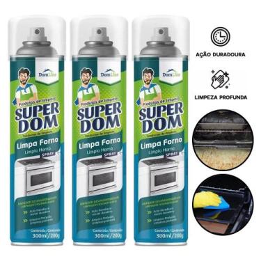 Imagem de Kit 3 Limpa Forno Micro Ondas Dom Line Desengordurante 200g - Baston