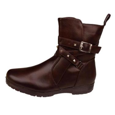 Imagem de Bota Mooncity Cano Curto Detalhes - 71126, 36, Marrom