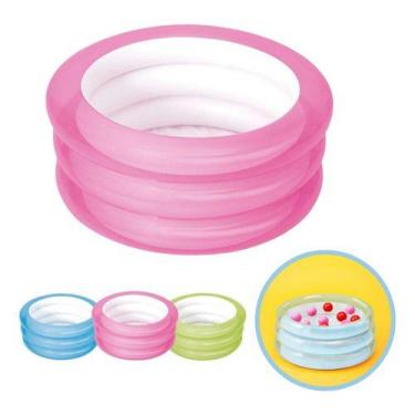 Imagem de Banheira Infantil Bebê Banho Verão Pequena Inflável 80l - HOME22, Rosa