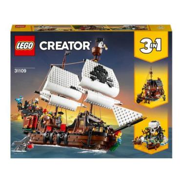 Imagem de Lego 31109 Creator 3 em 1 Navio Pirata Ilha Caveira Taverna - 1260 Peç