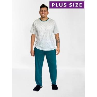 Imagem de Pijama masculino plus manga curta e calca gravatinha - BOCEJINHO,  G3,