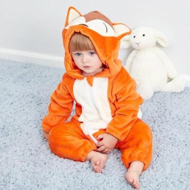 Imagem de Macacão Pijama Infantil de Bebê Frio Inverno Fantasia Urso Ursinho Rap