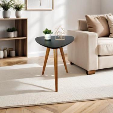Imagem de Mesa Lateral Pe Palito Orgânico Libano 50x60cm Preto - Casa Uai