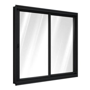 Imagem de Janela de Aço de Correr Lateral 1 Folha Móvel e 1 Folha Fixa 100x150cm