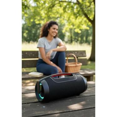 Imagem de Caixa Som Portátil 80W Resistente Água - Preto - Congratulations Store
