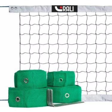 Imagem de Kit Vôlei De Praia Oficial Rede c/ 4 Faixas Marcação Quadra 8x16 - Ral