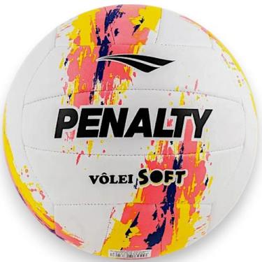 Imagem de Bola Volei Esportiva Jogo Treino Penalty Soft Xxiii, Branco, Amarelo, 