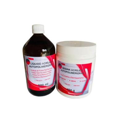 Imagem de Resina Acrílica Autopolimerizável Pó + Liquido 450gr + 500ml - WL ODON