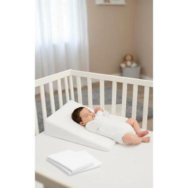 Imagem de 2x Travesseiro Anti Refluxo Bebê 15 C/ 2 Fronhas Branco - Congratulati