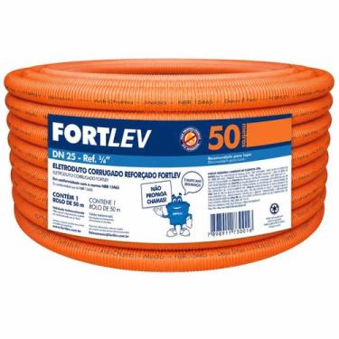 Imagem de Conduite Reforçado Laranja 25mm 3/4 Rolo Com 50m Eletroduto Corrugado 
