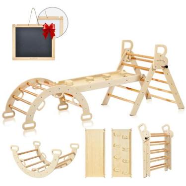 Imagem de Conjunto de escalada BlueWood Pikler Triangle de 2 a 6 anos dobrável