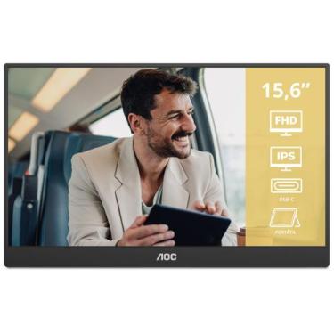 Imagem de Monitor 60Hz Full HD AOC 16T20E2 Portátil 15,6" IPS, 15,6", Bivolt