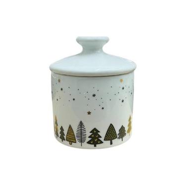 Imagem de Açucareiro Natalino Porcelana Star Colher Bambu Villa Pano