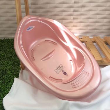 Imagem de Banheira De Bebe 22l Resistente Infantil Menina Menino Design Anatômico Rosa + Saboneteira Rosa