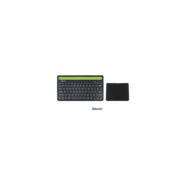 Imagem de Teclado abnt Bluetooth Mini Compacto com Suporte para Tablet Celular + Mouse Pad