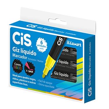 Imagem de Giz Líquido CIS, Amarelo, pacote de 6