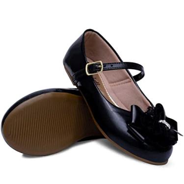 Imagem de Sapatilha Popidi Feminina Infantil Laço Perola Renda 02.23J (Preto, BR, Criança de 9 a 12 anos, Numérico, 35)