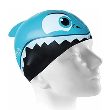 Imagem de Touca de Natação Infantil, Speedo, Shark Cap, Silicone Macio com Proteção contra Cloro