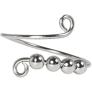 Imagem de Anel de miçangas giratório para mulheres – anel feminino de micromovimento, com espiral de virada única, anel antiestresse, ansiedade, artesanato, inspirações, brinquedos para alívio de estresse