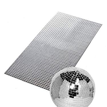 Imagem de Azulejos de espelhos quadrados de 0,2 polegadas por peça, miniespelhos de vidro quadrados autoadesivos, azulejos de mosaico de 5 mm x 5 mm para artesanato novo