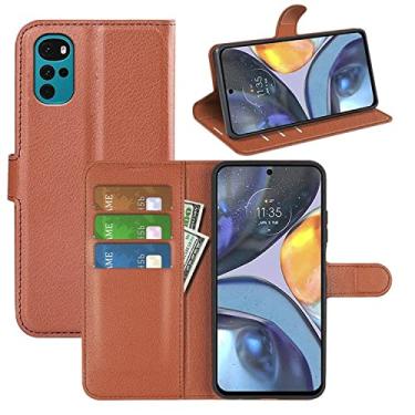 Imagem de Capa Capinha Carteira Para Motorola Moto G22 Case Porta Cartões Em Couro Flip Wallet 360 Anti Impacto (Marrom)