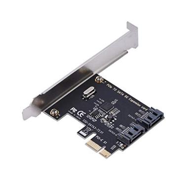 Imagem de Placa controladora PCIe SATA 3.0 2 portas da Tangxi, PCI Express para SATA III 6 Gbps com suportes fixos, Plug and Play