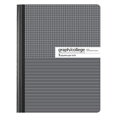 Imagem de Office Depot Caderno de redação de mármore pautado duplo, 19 cm x 24 cm, pautado para faculdade/quadril, 100 folhas, preto/branco, 400-003-275