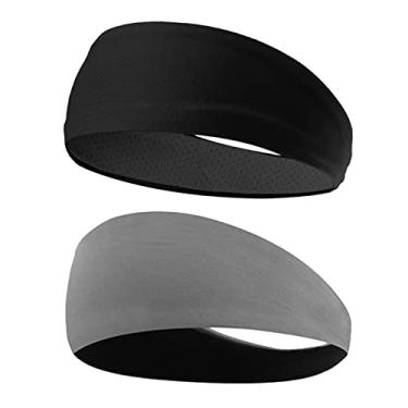 Imagem de Esporte Headband Sweatband Faixa de cabelo Headwear antiderrapante Faixa de cabelo elástico Headband atlético