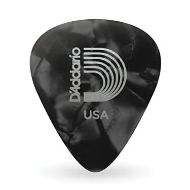 Imagem de Palhetas de guitarra de celuloide Black Pearl da D'Addario, pacote com 10, luz