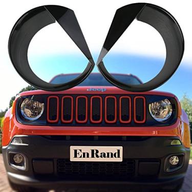 Imagem de EnRand Capa de farol com moldura frontal para Jeep Renegade 2015 2016 2017 2018, estilo Angry Birds, ABS durável tratado com UV, clipe de atualização na versão