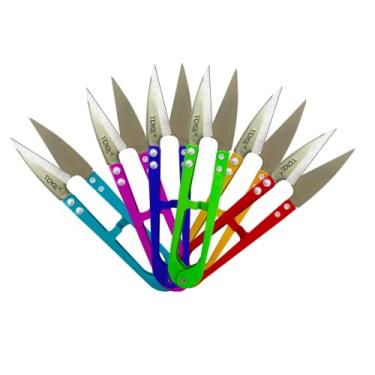 Imagem de 6 Tesourinhas de Arremate Tic Tac Grande Taiwan Tesoura Para Acabamento Bordado Tecidos Papeis