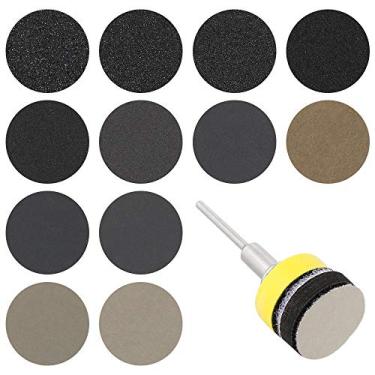 Imagem de SHENGANG 180 Pçs 1 polegada Wet Dry Lixa Sortimento 60-10000 Grit Sander Disc 2 polegada 50mm Com Gancho e Loop Almofada de Lixar para Madeira