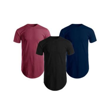 Imagem de Kit Com 3 Camisetas Camisas Masculinas Long Line Oversize - Éved