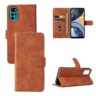 Imagem de YUNCHAO Caixa de telefone Para Motorola Moto G22 Sentir Sentir Textura de Fuz Magnética Caixa de Telefone PU capa para celular