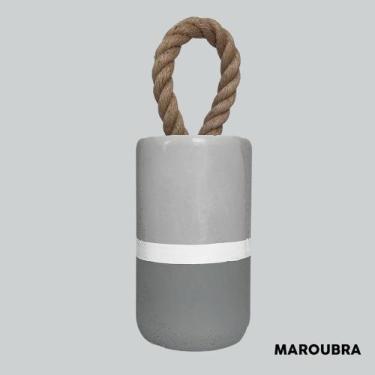 Imagem de Peso De Porta Cilindro 2Kg Com Faixa Cinza De Concreto - Maroubra