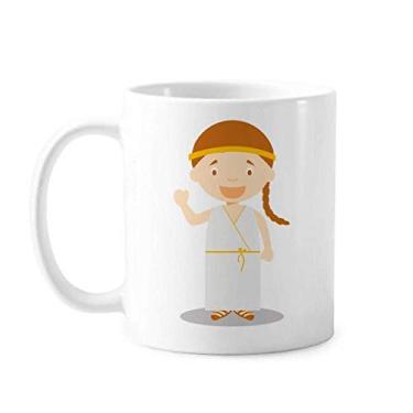 Imagem de Vestido longo branco Grécia Caneca de desenho animado cerâmica xícara de café porcelana louça