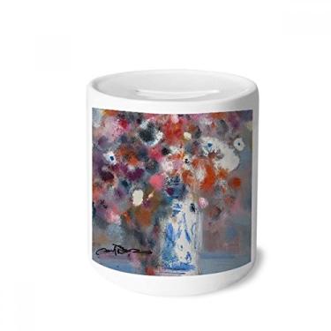 Imagem de DIYthinker Flowers Colorful XJJ Oil Painting Money Box Ceramic Coin Case Piggy Bank Gift