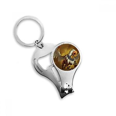Imagem de Chaveiro com desenho animado adorável jogo fantasia Dungeons Nail Clipper anel chaveiro