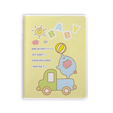 Imagem de Caderno de desenho animado, bola de bebê, elefante e caminhão, capa de chiclete, diário de capa macia
