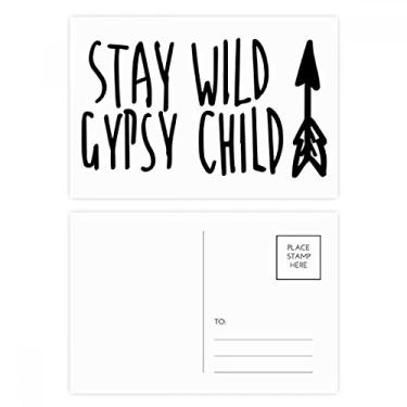 Imagem de Keep Wild Gypsy Child conjunto de cartão postal de aniversário para envio de cartão de agradecimento
