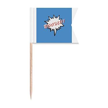 Imagem de Bandeiras de palito de dente com emoção para conversa de idioma diário, marcação de etiquetas para bolo de festa, prato de queijo