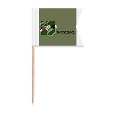 Imagem de China Gym Boxing KO Art Deco Presente Moda Palito Bandeiras Marcação para Bolo Festa Prato de Queijo