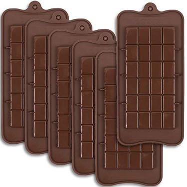 Imagem de Newk Moldes de silicone de chocolate, moldes de silicone Break-Apart Candy e Energy Bar, pacote com 6