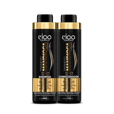Imagem de Kit Shampoo 800ml E Condicionador 750ml Tratamento Mandioca Eico Vitam