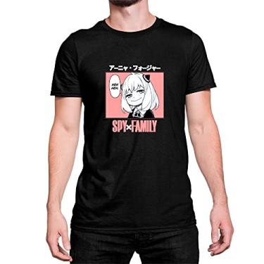 Imagem de Camiseta Estampada Anya Spy x Family Anime Cor:Preto;Tamanho:P